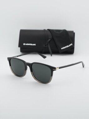 Montblanc MB0338S 003 Square Sunglasses - Black / Grey